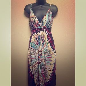 Maxi dress Brown/Pink/Turquoise Size XL